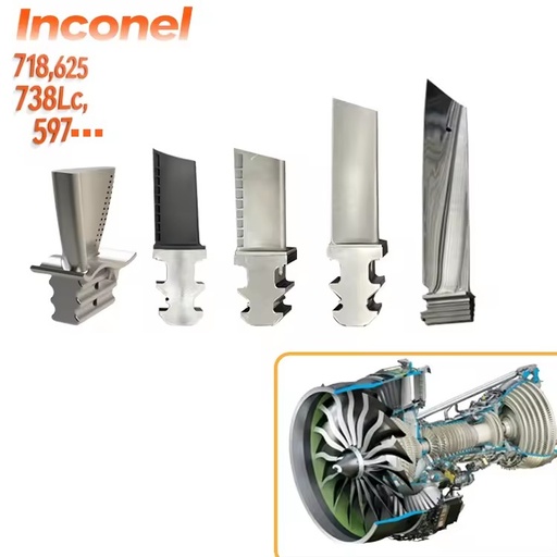 High Temperature Superalloy Gas Turbine Spare Parts Turbine Blades Buckets Compressor Blades for Gas Power Plant