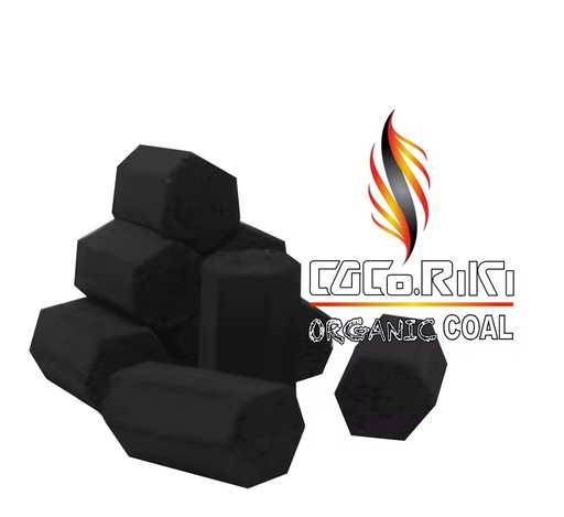 100% Natural Coconut Shell Premium Indonesian Machine-Made Briquette Smokeless Hookah Charcoal White Ash Coco Riki 7000-8000 2%