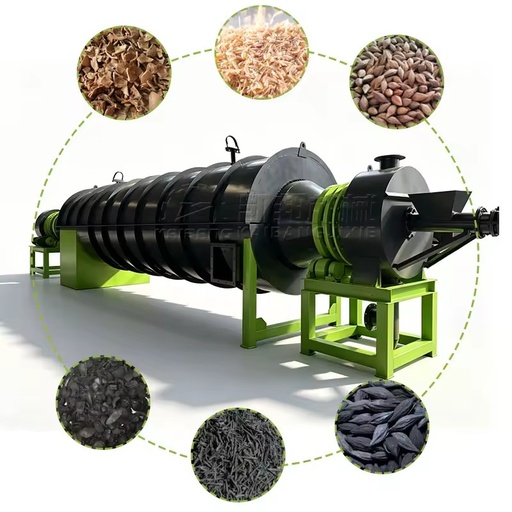 2026 Sawdust Charcoal Making Machine Wood Charcoal Carbonization Furnace Retort Kiln Biomass Pyrolysis Core Incl. Motor Bearing