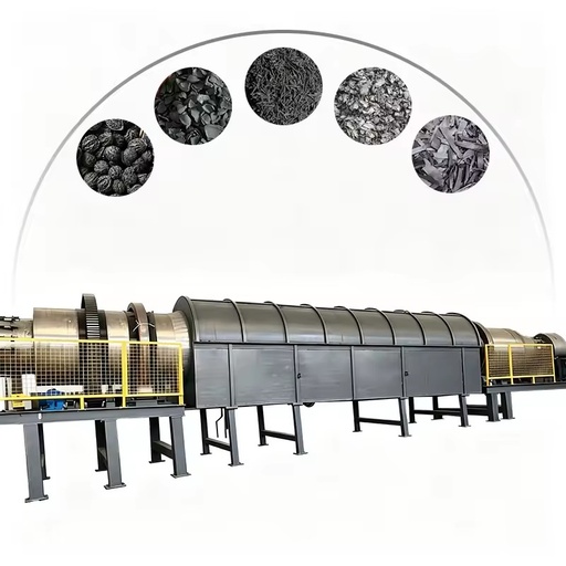 Charcoal Briquettes Carbonization Furnace Palm Kernel Shell Charcoal Making Kiln Biomass Continuous Charcoal Production Line