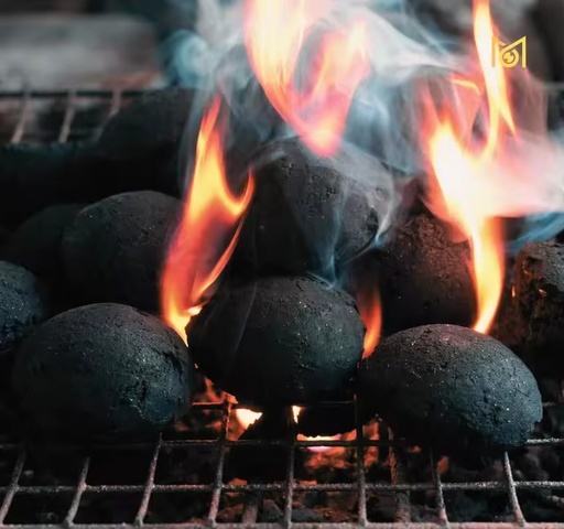High Performance Vitronexa Pillow Coconut Shell Black Charcoal Briquettes 50x50x27mm 55-75% Fixed Carbon Long Burning BBQ Fuel