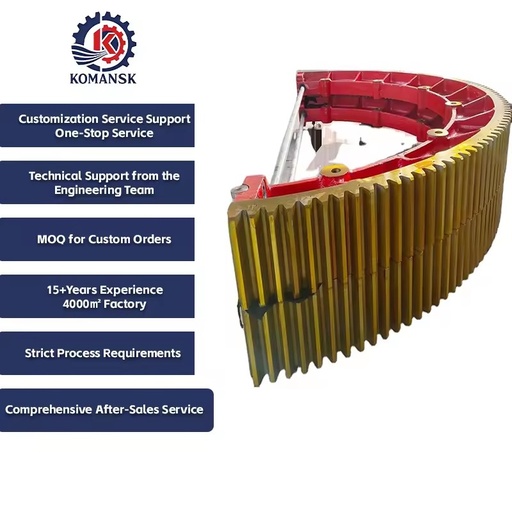 Custom Forged Alloy Steel Girth Gear for Cement Kiln & Large Diameter Cylindrical Spur Gear for Ball Mill | ISO 9001 Certified