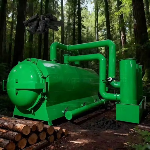 Commercial Horizontal Carbonizer Furnace Smokeless Wood Charcoal Carbonization Stove Biochar Retort Machine