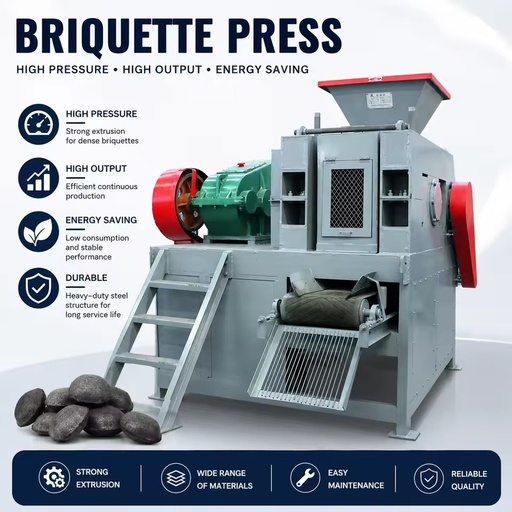 Industrial Charcoal Briquette Machine Engine for Coal Powder Biomass Dust Pressing High Density Briquette Production Line 7.5KW