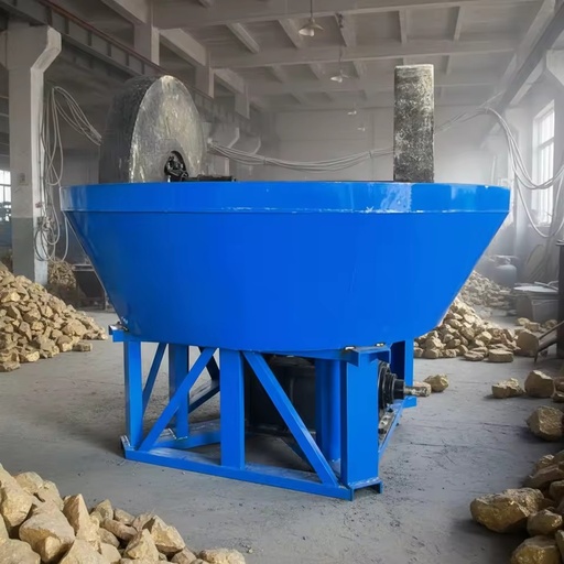 High Quality Wet Pan Mill Double Roll Gold Ore Grinding Machine Gold Mining Rock Crusher with Engine AC Motor