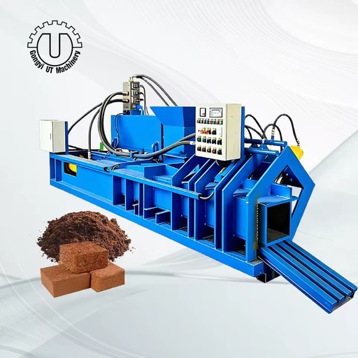 Automatic 5kg Coco Peat Briquette Making Machine Coconut Coir Fiber Baling Press High Density Cocopeat Block Press Machine