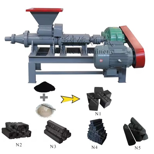 Best Selling High Capacity Pine Needle Paddy Straw Charcoal Briquette Press Extrude Machine Low-consumption Briquette Machine