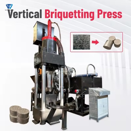 160T Vertical Metal Chip Briquetting Press Hydraulic Scrap Briquette Machine for Steel Aluminum Turnings