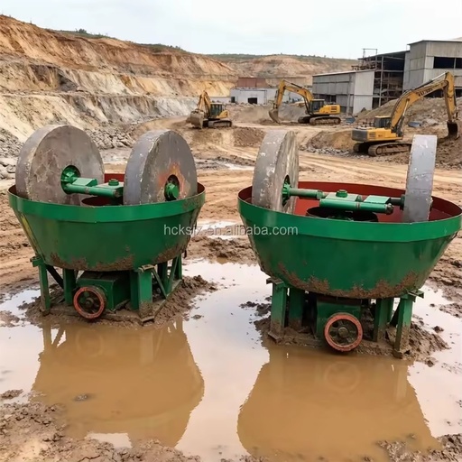 1-2TPH 1400 Wet Pan Mill for Gold Ore Low Cost Gold Round Mill Energy Saving Grinding Machine Manganese Steel Roller for Africa
