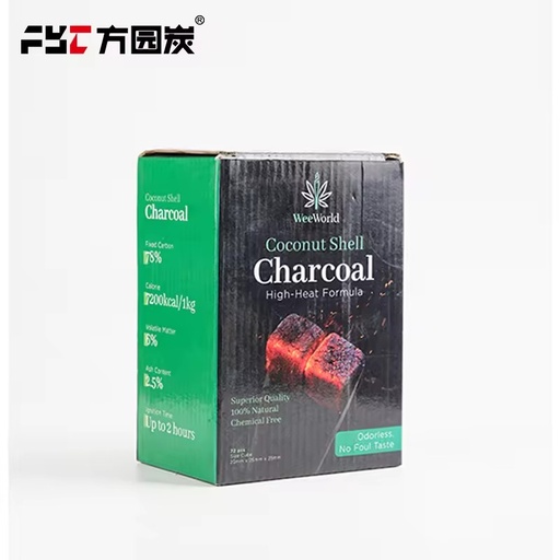 Premium Smokeless Hexagonal Shisha Coal - 100% Natural Coconut Shell Briquette, Clean White Ash, Extended Burn Time