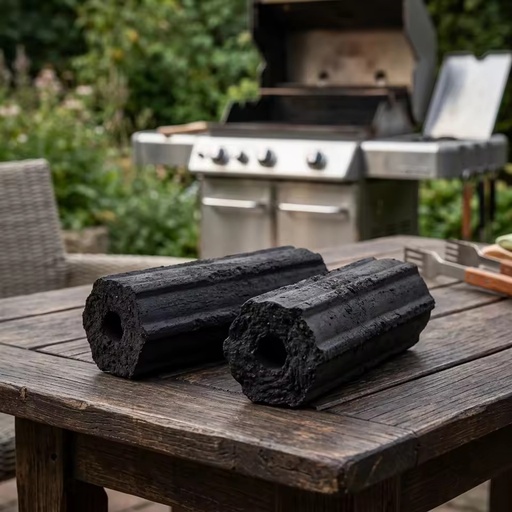 High Quality Food Service Coconut Shell Hexagon Shape Charcoal Briquettes Center Hole Design Coal King Brand 4-6 Hours Burning