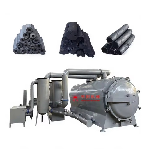 Industrial Horizontal Wood Log Carbonization Furnace Large Capacity Hardwood Charcoal Making Machine Biomass Biochar Stove