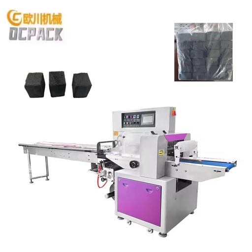 Shisha Charcoal Pillow Packing Machine, Automatic BBQ Coal Bagging Equipment for Hookah Charcoal Briquettes, Back Seal Packer CE