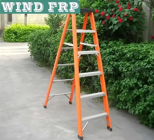 Lightweight FRP Round/Square Tube Step Ladder with Anti-Corrosion Anti-UV 50mm Diameter 6000mm Length Brand Industrial Use