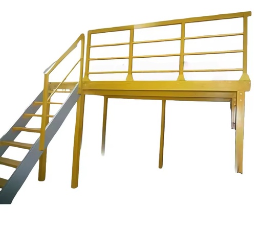 Industrial Mezzanine Fixed Platform with Staircase Anti-Corrosion & Light Weight 50mm Diameter 6000mm Length