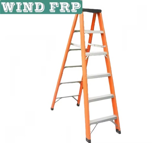Lightweight FRP Round/Square Tube Step Ladder with Anti-Corrosion & Anti-UV 50mm Diameter 6000mm Length for Industrial Use