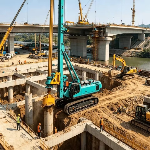 SWDM400H Hydraulic Rotary Drilling Rig Crawler Pile Driver for Building Bridge Foundation Oil Well Drilling Works