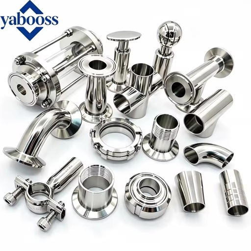 Stainless Steel Sanitary Food Grade Low Chemical Resistant Pipe Fittings Conform SMS 3A DIN Standard Elbow Tee Reducer Tri Clamp