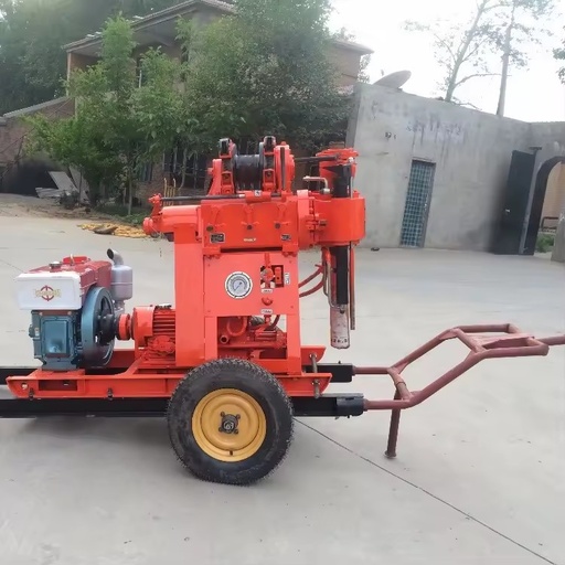 High Quality Diesel Powered Core Water Well Drilling Rig with Max 180m Depth and Gearbox Pump