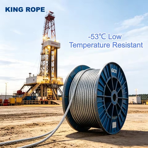 6x31 Galvanized Steel Wire Rope Fc Iwrc | API 9A Oilfield Drilling Rig Line for Oil Well Hoisting & Towing Low Temperature