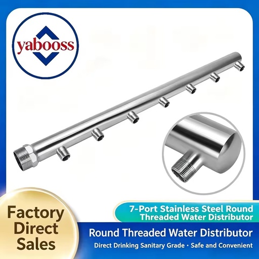 Polished Water Meter Manifold Custom-Made High-Flow Branch Collector Threaded Fittings Water Distribution 304 Stainless Steel