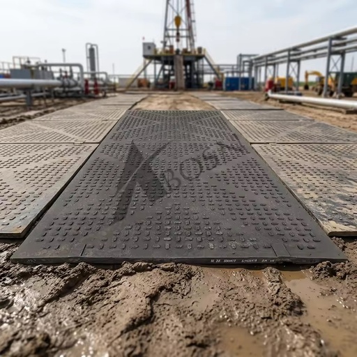 T25mm Interlock Ground Protection Flame Retardant Heavy Duty Track Mat for Power Development Oil Drilling Rig Plate Construction