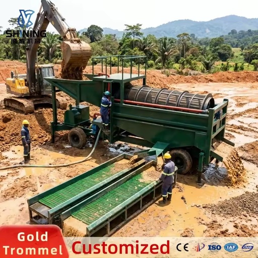 CY-100TPH Automatic Diesel Generator Driven Water Washing Gold Machine Gold Trommel Plant Mining Industry