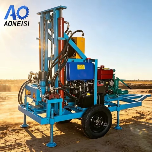 [HOT] Lightweight Tracked Diesel Engine Water Well Drilling Rig Top Drive Max.200m Drilling Depth for Mining Exploration Highly