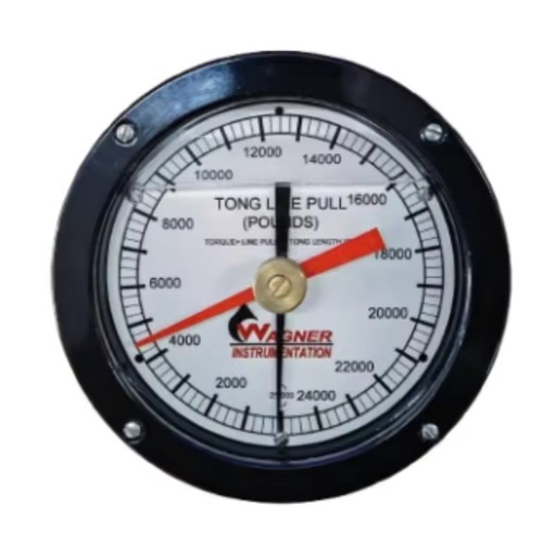 Wagner WG600P-04 6" Torque Indicator Glycerin Filled Panel Mount Tong Line Pull Gauge with 1% Accuracy for Drilling Rigs