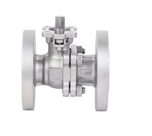 DIN PN16 2PC Flanged Ball Valve with ISO 5211 Direct Mounting Pad High Platform Design for Gas in Oil Gas Pipeline