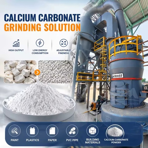 High Output Calcium Carbonate Grinding Mill Plant 3-45 TPH for GCC Powder Production Limestone Marble Calcite Dolomite Line