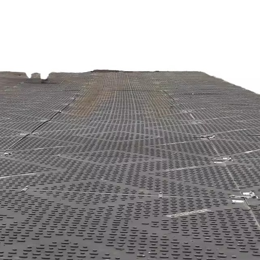 Interlocking HDPE Ground Protection Mats Black High-Traction Temporary Roadway for Heavy Equipment and Muddy Worksite Access