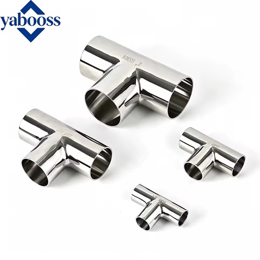 Sanitary Stainless Steel T Type Equal Tee SS304 SS316L Smooth Forged Weld Low Pressure 3 Way Pipe Fitting