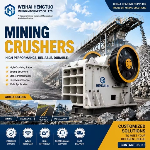 Manufacturer Mining JawCrusher Machine Heavy Duty Stone Crusher Equipment with High Crushing Ratio and Durable Performance