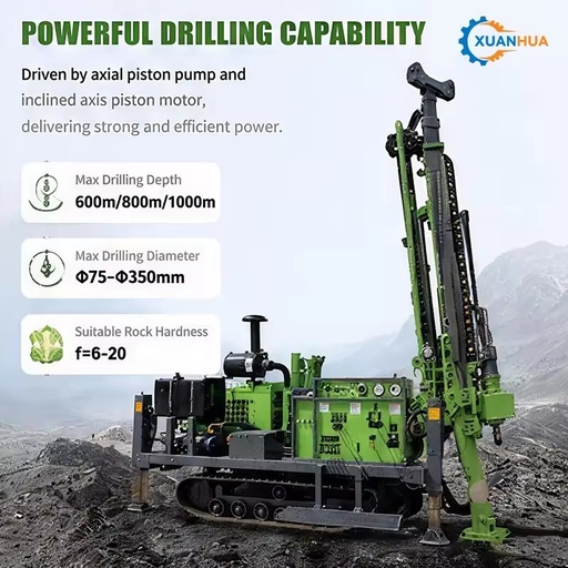 YCD600 Hydraulic Core Drilling Machine Portable Diamond Concrete Granite Rock Earth Crawler Mining Exploration
