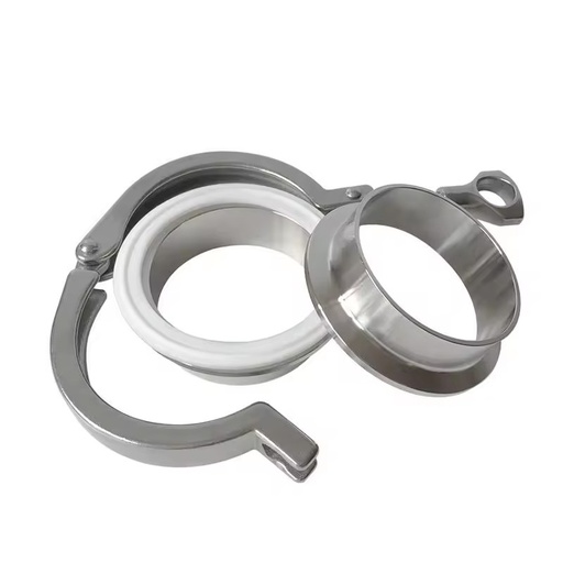 Sanitary Grade SS316L Stainless Steel Polished Fittings Pipe Good Sealing Three Clip Washer 50mm Tri Clamp Ferrule Ss304
