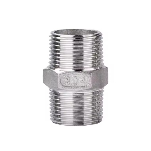 Custom 304 Stainless Steel Fitting Corrosion Resistant Water Pipe Short Connector with External Threads Pipes and Fittings