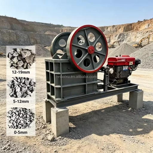 Small Diesel Engine Stone Crushing Machine Portable Jaw Crusher for Granite Concrete Aggregate Production