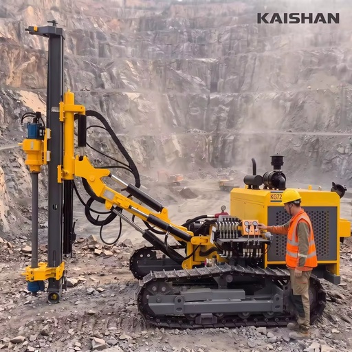 Kaishan KG726HIII Crawler DTH Drill Rig 58KW 90-115mm 25m Depth 30° Climbing for Granite Limestone Coal Mine Quarry Drilling