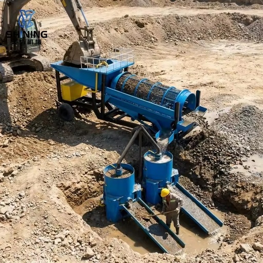 CY-100 Double Layer Gold Trommel Machine for South America Placer Gold Mining Operations