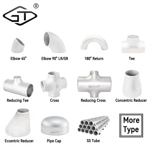 Factory Stainless Steel 304 316L 904L Pipe Cap End 45 90 180 Degree Bend Seamless Tube Butt Weld Elbows Industry Pipe Fitting