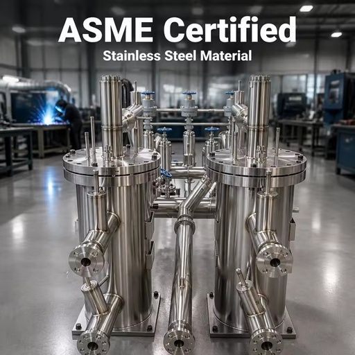 High Quality 304/316 Stainless Steel Vertical Cryogenic Valve Manifold Skid Pressure Vessel ASME Certified 2MPa Design Pressure