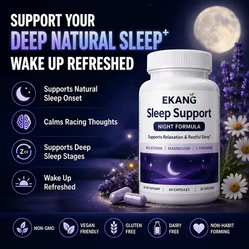 US CGMP Factory Private Label Magnesium Glycinate Sleep Aid L-Theanine Chamomile Melatonin Relaxation Adult Vegan Supplement