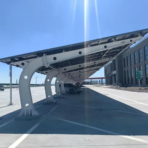 JCHX L Customized Shape Steel PV Structure Parking System Prefab Solar Carport for Commercial Parking Lots