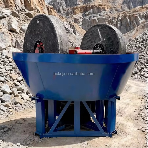 High Efficiency 1200B Gold Mining Wet Pan Mill with AC Motor & Engine Double Wheel Grinder 0.8-1.2 T/H Capacity