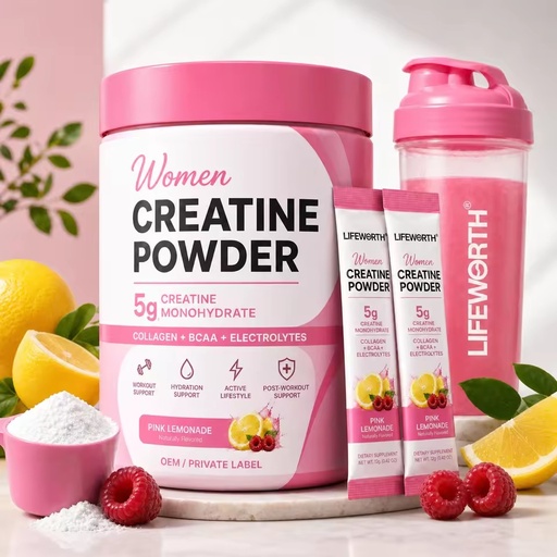 OEM Private Label Women Creatine Monohydrate Powder with Collagen BCAA Electrolytes Sports Nutrition Supplement