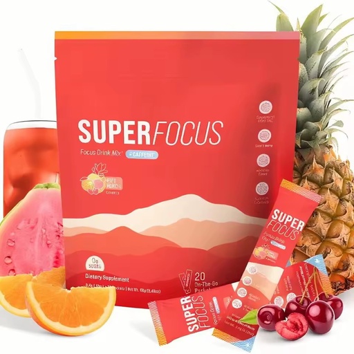 White Label Fruit Pouch Sports Hydration Nutrition Supplement Hydration 20 Packets Energy Mix Super Focus Electrolyte Powder