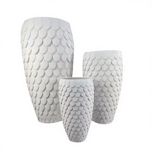 2025 New Design Durable Big Garden Planter Flower Pots Classic Magnesium Oxide Fiberglass Hand Carved Outdoor Brand