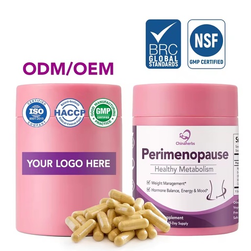 Private Label Perimenopause Support Supplement Women Hormone Balance Formula Myo Inositol Chasteberry CoQ10 GMP ISO