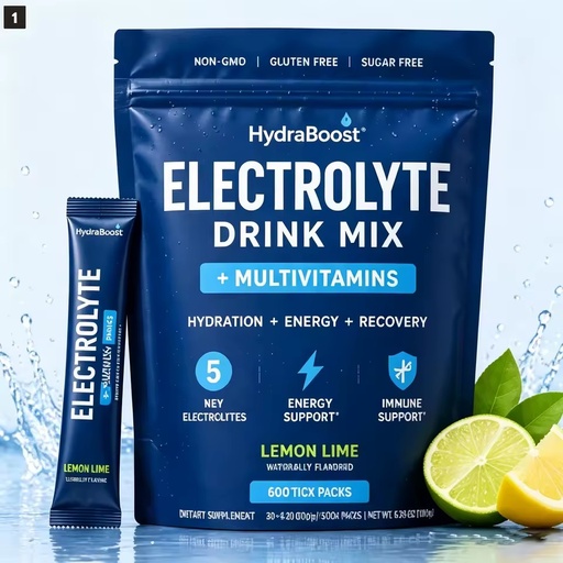 Hydration Effervescent Oral Liquid Sport Fitness Supplement Electrolyte Powder Fizzy Organic Gluten-Free Natural Halal